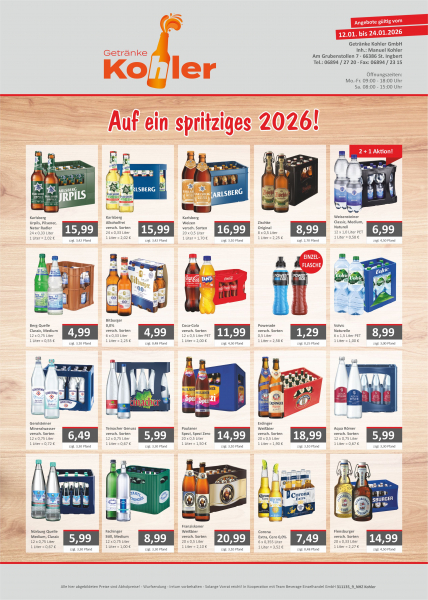 Angebot gültig bis zum 24.01.2026 in unserem Getränkeabholmarkt!  #WirSindKohler